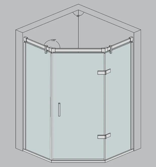 Cabine de Dus - Cabina de dus pe colt - B02