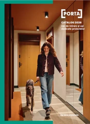 Coperta catalogului PORTA 2026 pentru usi de intrare si proiecte